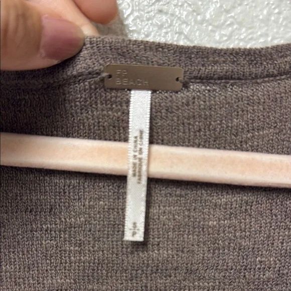 FREE PEOPLE FP Beach Brown and Cream Striped Women's Top Size Small - Picture 12 of 14